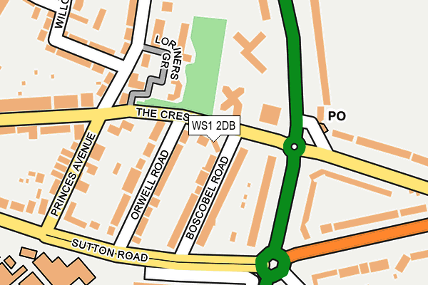 WS1 2DB map - OS OpenMap – Local (Ordnance Survey)