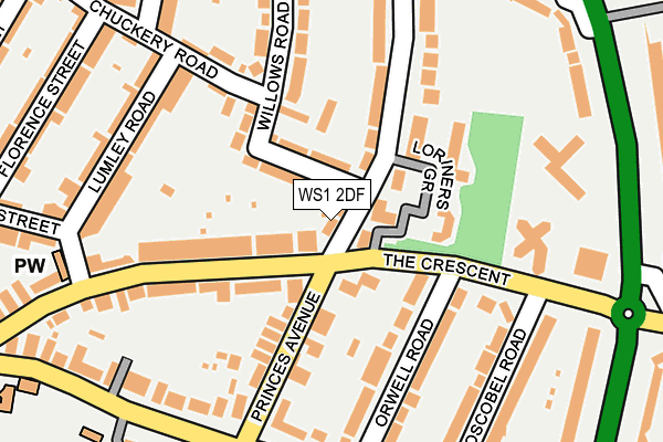 WS1 2DF map - OS OpenMap – Local (Ordnance Survey)