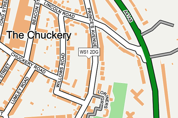 WS1 2DG map - OS OpenMap – Local (Ordnance Survey)