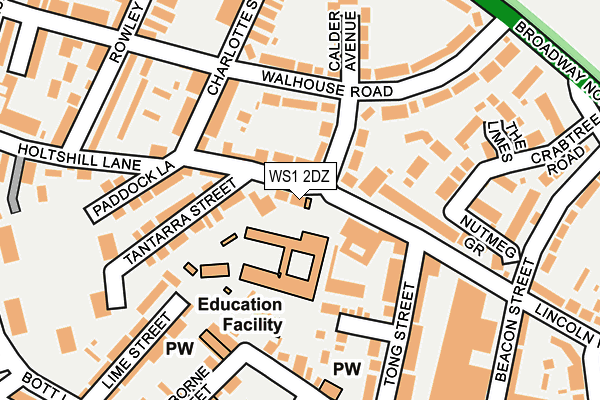 WS1 2DZ map - OS OpenMap – Local (Ordnance Survey)