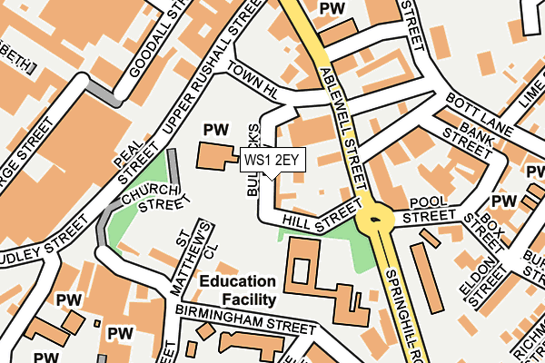 WS1 2EY map - OS OpenMap – Local (Ordnance Survey)