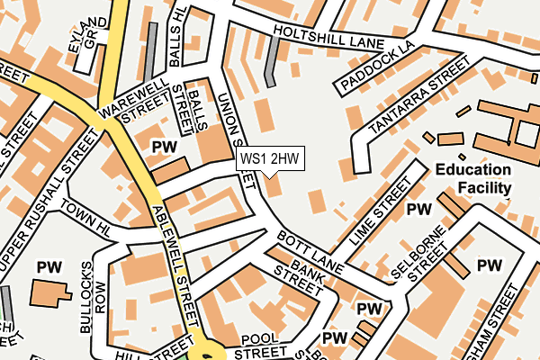 WS1 2HW map - OS OpenMap – Local (Ordnance Survey)