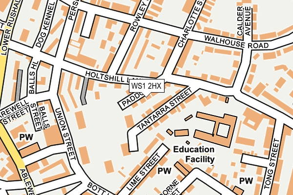 WS1 2HX map - OS OpenMap – Local (Ordnance Survey)