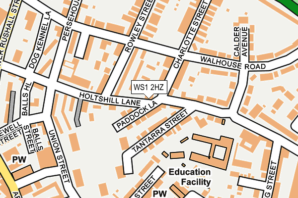 WS1 2HZ map - OS OpenMap – Local (Ordnance Survey)