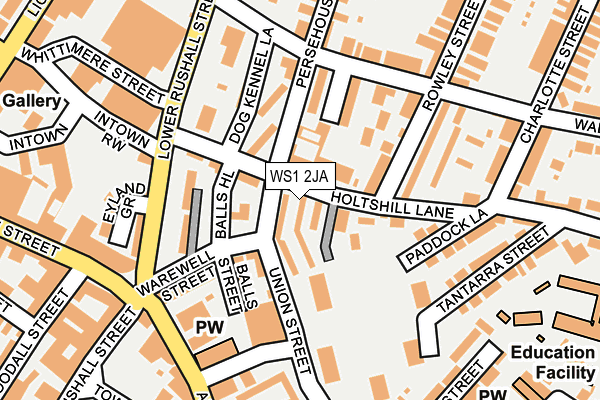 WS1 2JA map - OS OpenMap – Local (Ordnance Survey)