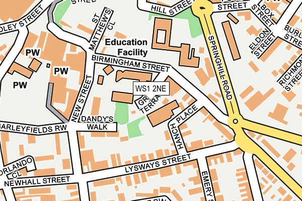 WS1 2NE map - OS OpenMap – Local (Ordnance Survey)