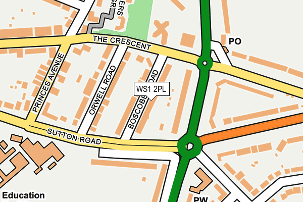 WS1 2PL map - OS OpenMap – Local (Ordnance Survey)