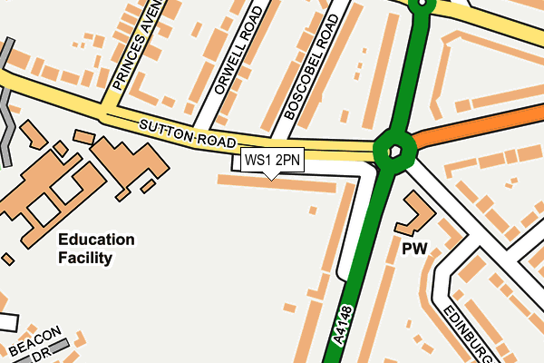 WS1 2PN map - OS OpenMap – Local (Ordnance Survey)