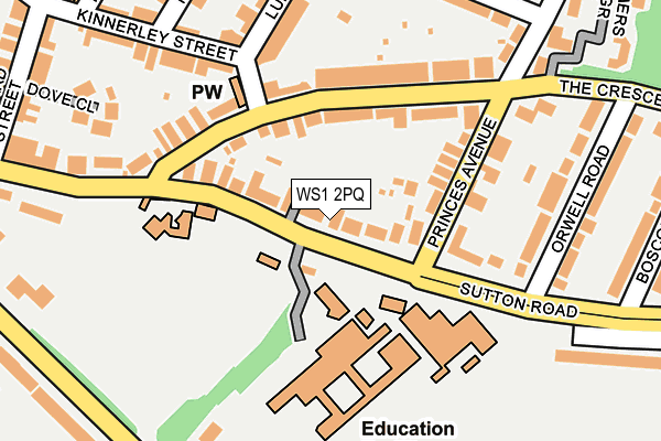 WS1 2PQ map - OS OpenMap – Local (Ordnance Survey)