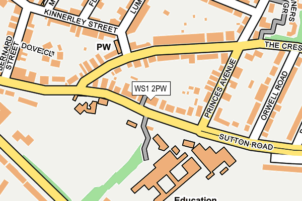 WS1 2PW map - OS OpenMap – Local (Ordnance Survey)