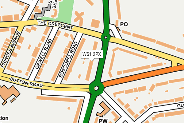 WS1 2PX map - OS OpenMap – Local (Ordnance Survey)