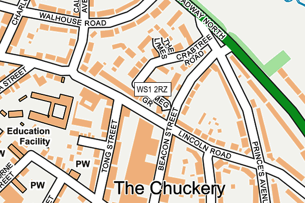 WS1 2RZ map - OS OpenMap – Local (Ordnance Survey)