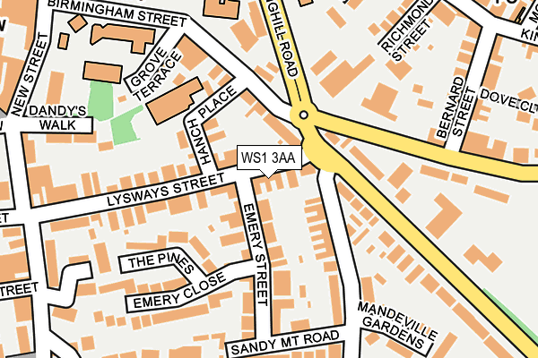 WS1 3AA map - OS OpenMap – Local (Ordnance Survey)