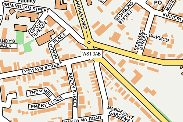 WS1 3AB map - OS OpenMap – Local (Ordnance Survey)