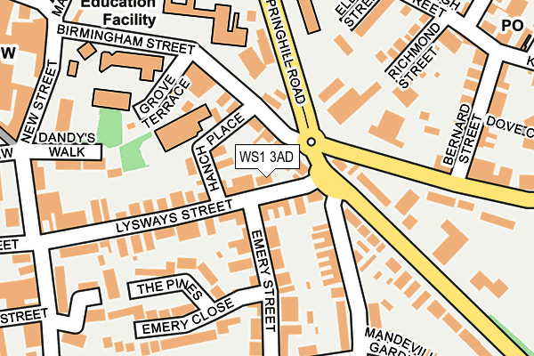 WS1 3AD map - OS OpenMap – Local (Ordnance Survey)