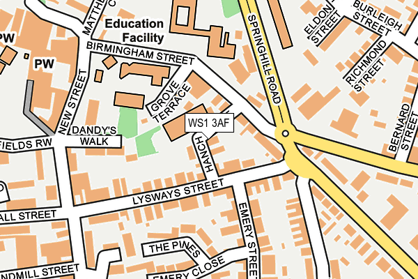 WS1 3AF map - OS OpenMap – Local (Ordnance Survey)