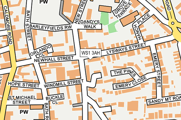 WS1 3AH map - OS OpenMap – Local (Ordnance Survey)