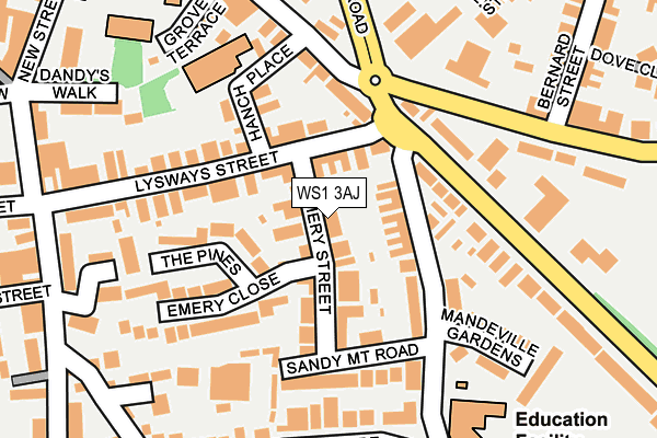 WS1 3AJ map - OS OpenMap – Local (Ordnance Survey)