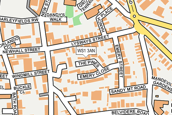 WS1 3AN map - OS OpenMap – Local (Ordnance Survey)