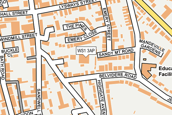 WS1 3AP map - OS OpenMap – Local (Ordnance Survey)