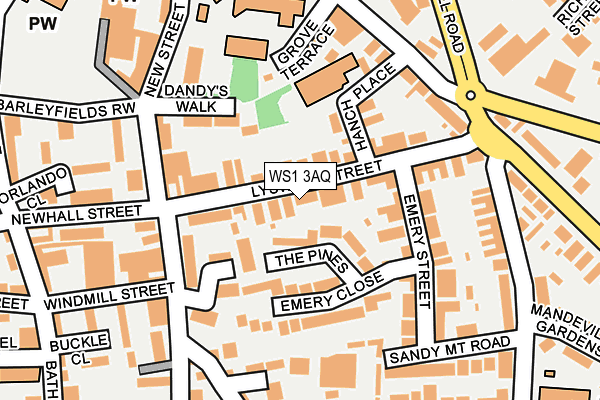 WS1 3AQ map - OS OpenMap – Local (Ordnance Survey)