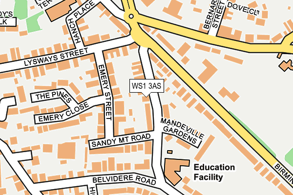 WS1 3AS map - OS OpenMap – Local (Ordnance Survey)