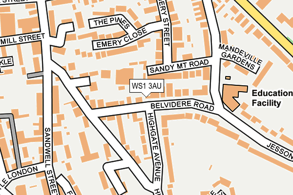 WS1 3AU map - OS OpenMap – Local (Ordnance Survey)