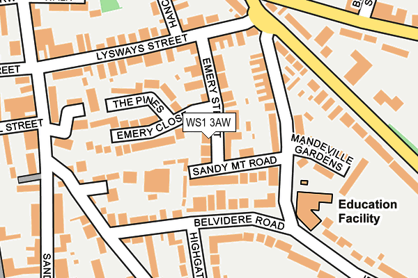 WS1 3AW map - OS OpenMap – Local (Ordnance Survey)