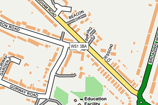 WS1 3BA map - OS OpenMap – Local (Ordnance Survey)