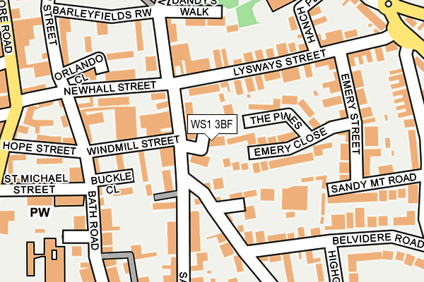 WS1 3BF map - OS OpenMap – Local (Ordnance Survey)
