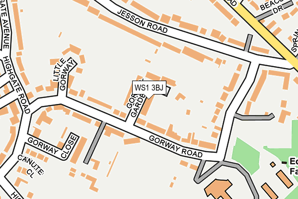 WS1 3BJ map - OS OpenMap – Local (Ordnance Survey)