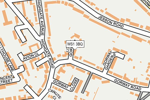 WS1 3BQ map - OS OpenMap – Local (Ordnance Survey)