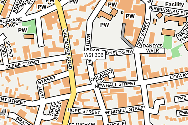 WS1 3DB map - OS OpenMap – Local (Ordnance Survey)