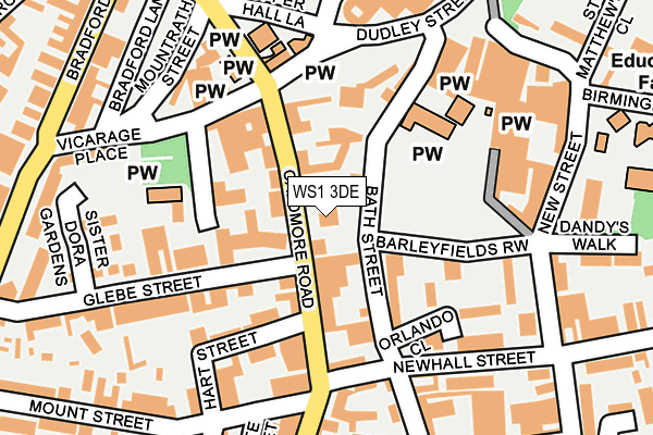 WS1 3DE map - OS OpenMap – Local (Ordnance Survey)