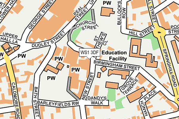 WS1 3DF map - OS OpenMap – Local (Ordnance Survey)