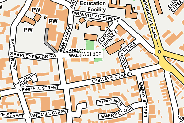 WS1 3DP map - OS OpenMap – Local (Ordnance Survey)
