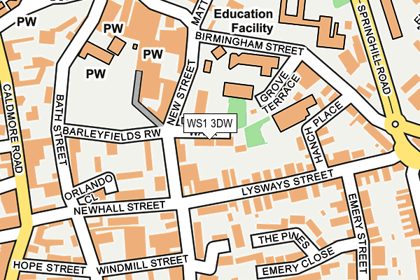 WS1 3DW map - OS OpenMap – Local (Ordnance Survey)