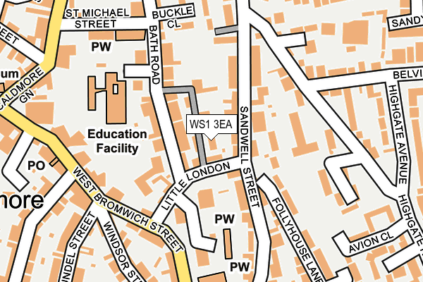 WS1 3EA map - OS OpenMap – Local (Ordnance Survey)