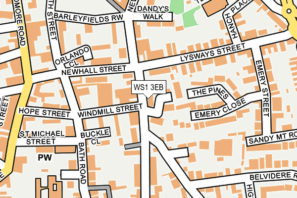 WS1 3EB map - OS OpenMap – Local (Ordnance Survey)