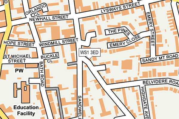 WS1 3ED map - OS OpenMap – Local (Ordnance Survey)