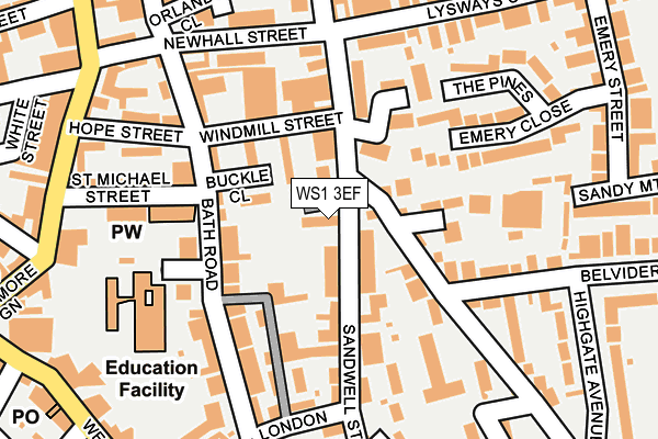 WS1 3EF map - OS OpenMap – Local (Ordnance Survey)