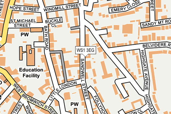 WS1 3EG map - OS OpenMap – Local (Ordnance Survey)