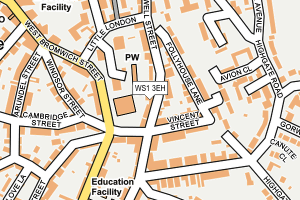 WS1 3EH map - OS OpenMap – Local (Ordnance Survey)