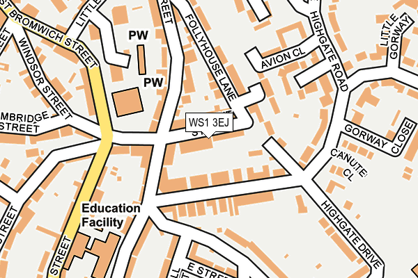 WS1 3EJ map - OS OpenMap – Local (Ordnance Survey)