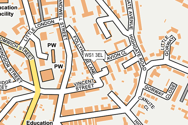 WS1 3EL map - OS OpenMap – Local (Ordnance Survey)