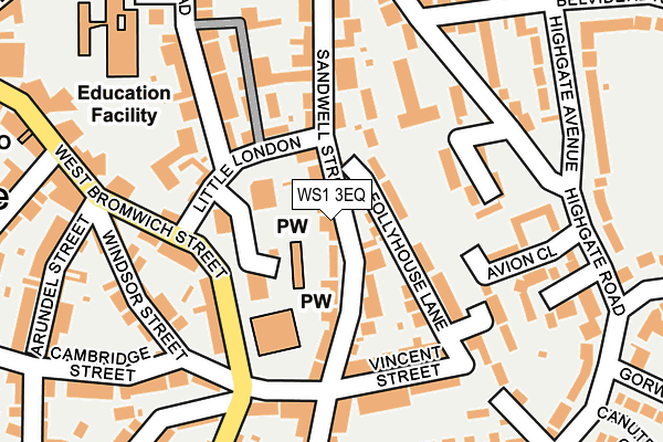 WS1 3EQ map - OS OpenMap – Local (Ordnance Survey)