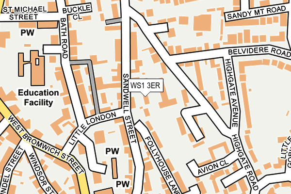 WS1 3ER map - OS OpenMap – Local (Ordnance Survey)