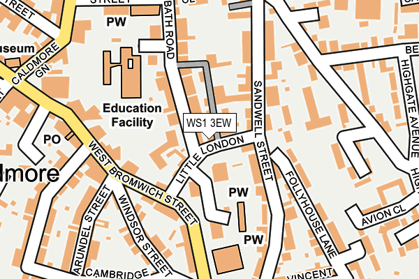 WS1 3EW map - OS OpenMap – Local (Ordnance Survey)