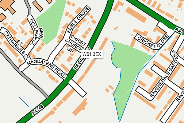 WS1 3EX map - OS OpenMap – Local (Ordnance Survey)