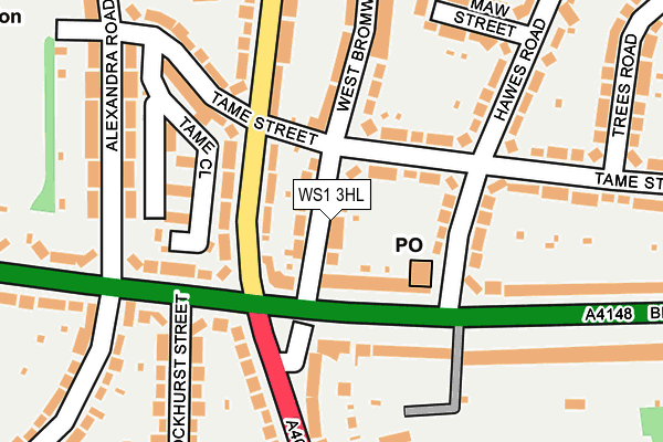 WS1 3HL map - OS OpenMap – Local (Ordnance Survey)